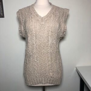 VTG 80s Banana Republic Sweater Vest Linen Cotton XS Mill Valley Tag Preppy